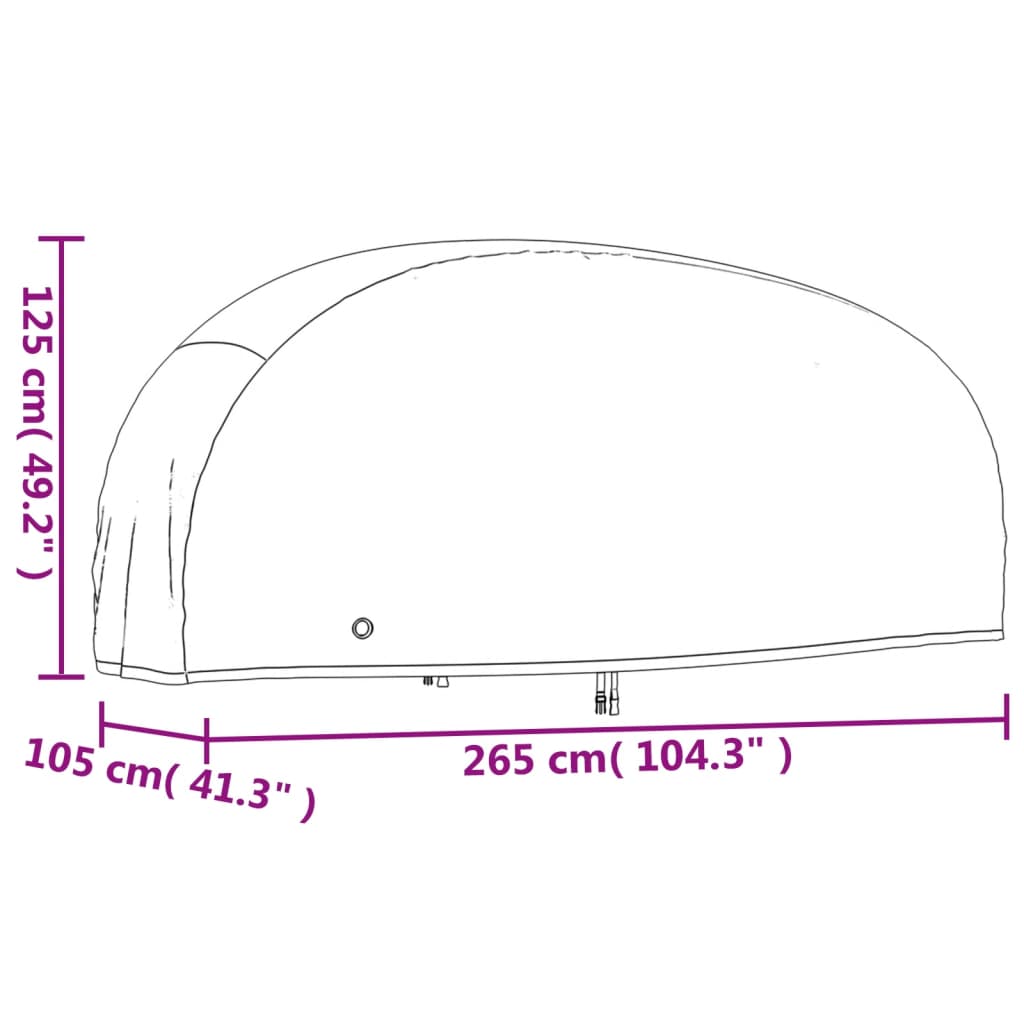 vidaXL Motorrad-Abdeckungen 2 Stk. 265x105x125 cm 210D Oxford-Gewebe