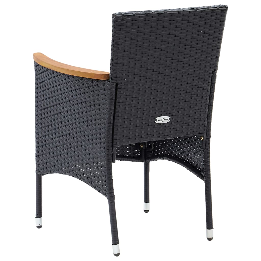 vidaXL Garten-Essstühle 4 Stk. Poly Rattan Schwarz