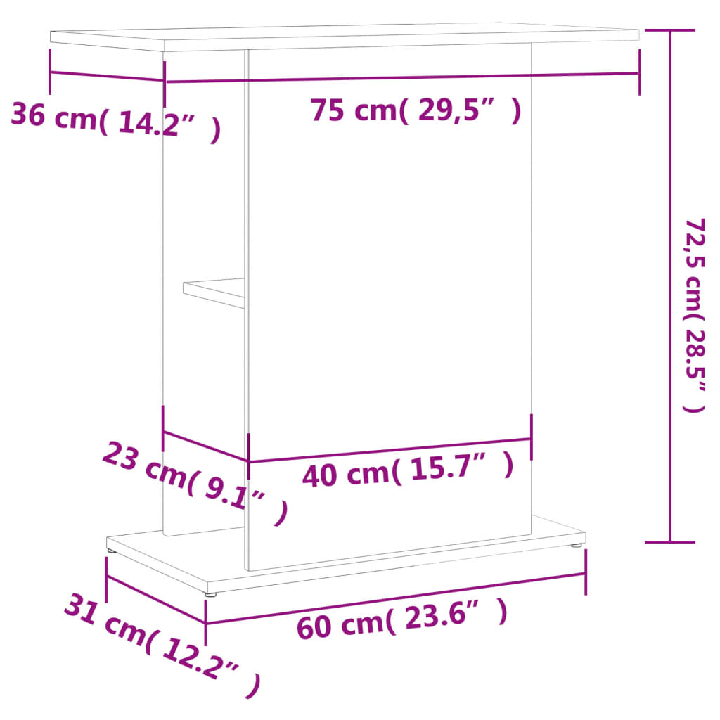 vidaXL Aquariumständer Braun Eichen-Optik 75x36x72,5 cm Holzwerkstoff