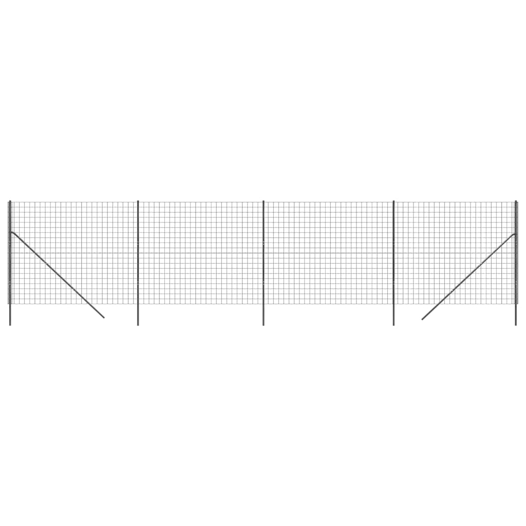 vidaXL Maschendrahtzaun Anthrazit 1,4x10 m Verzinkter Stahl