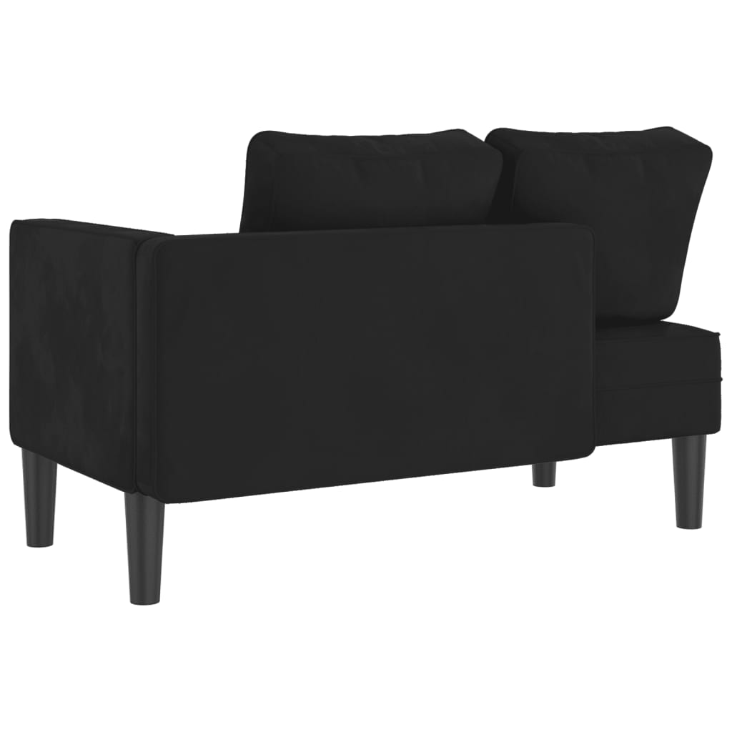 vidaXL Chaiselongue mit Kissen Schwarz Samt