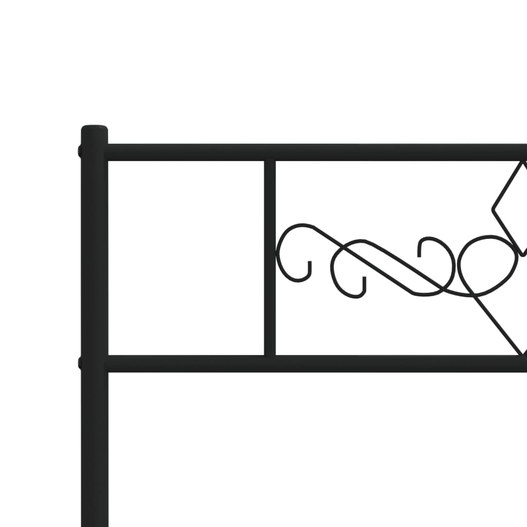 vidaXL Bettgestell mit Kopf- und Fußteil Metall Schwarz 80x200 cm