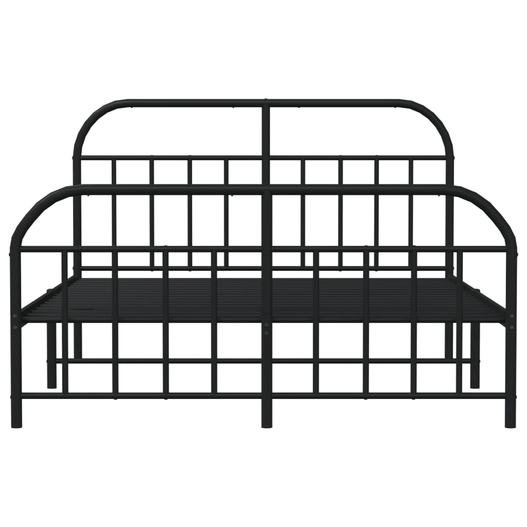 vidaXL Metallbett ohne Matratze mit Fußteil Schwarz 160x200 cm