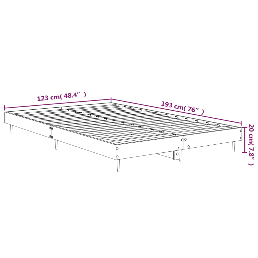 vidaXL Bettgestell Hochglanz-Weiß 120x190 cm Holzwerkstoff