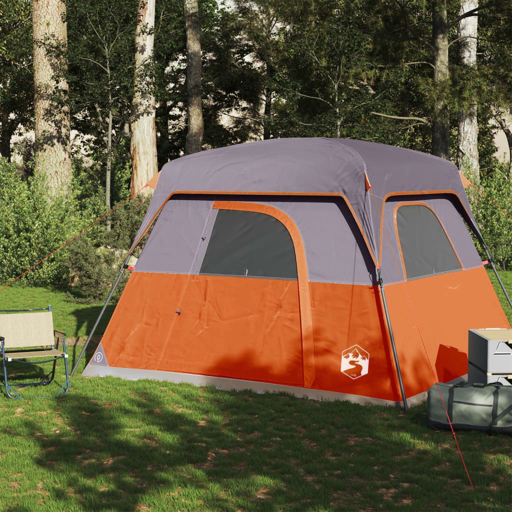 vidaXL Campingzelt 4 Personen Orange Wasserdicht