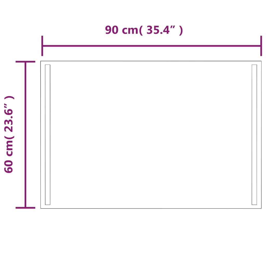 vidaXL LED-Badspiegel 60x90 cm