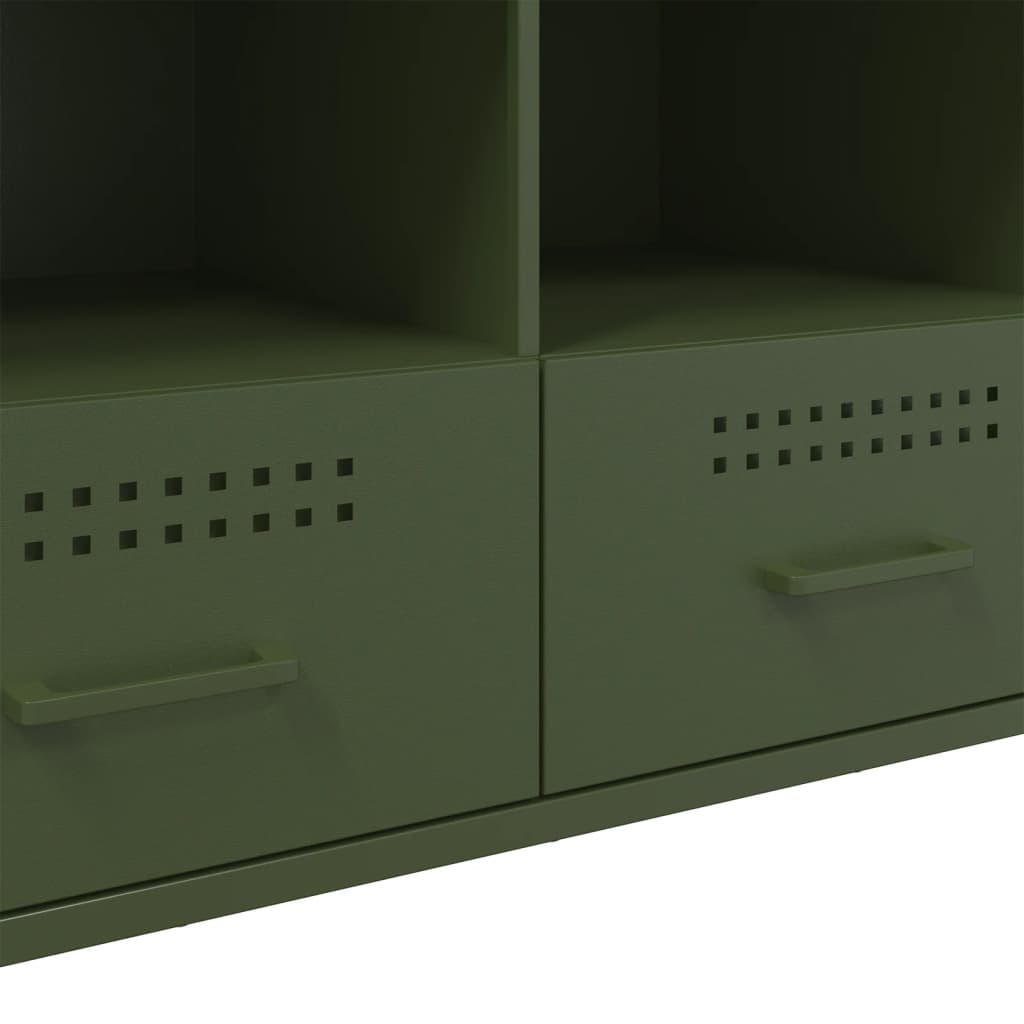 vidaXL TV-Schrank Olivgrün 100,5x39x50,5 cm Stahl