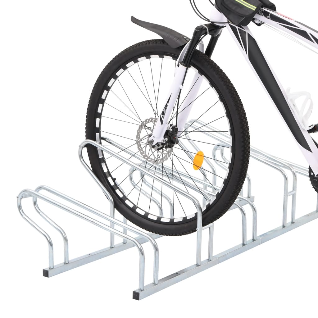 vidaXL Fahrradständer für 5 Fahrräder Freistehend Verzinkter Stahl
