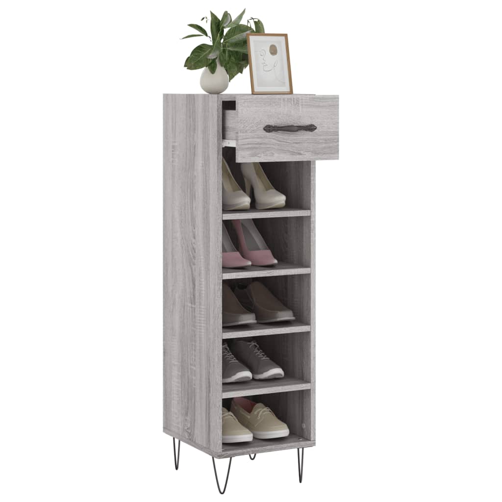 vidaXL Schuhschrank Grau Sonoma 30x35x105 cm Holzwerkstoff