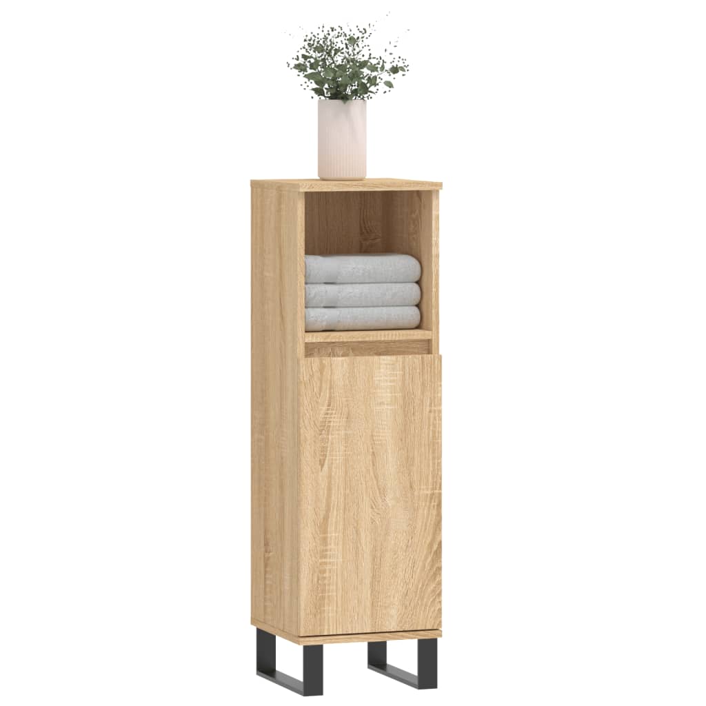 vidaXL Badschrank Sonoma-Eiche 30x30x100 cm Holzwerkstoff