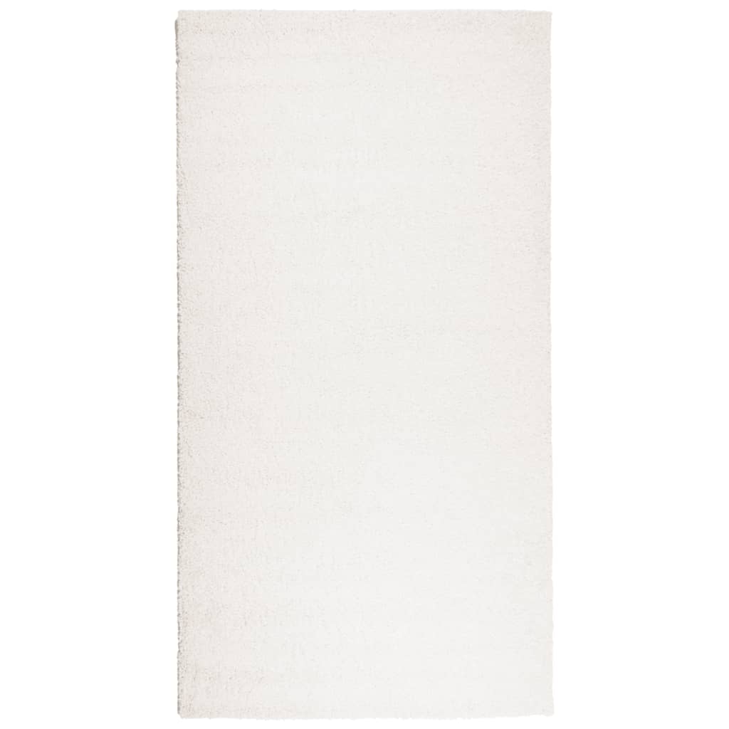 vidaXL Teppich Shaggy Hochflor Modern Creme 80x150 cm