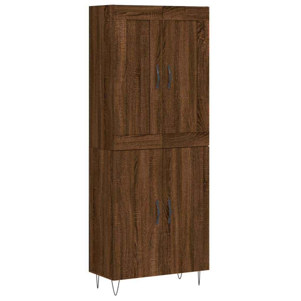 vidaXL Highboard Braun Eichen-Optik 69,5x34x180 cm Holzwerkstoff