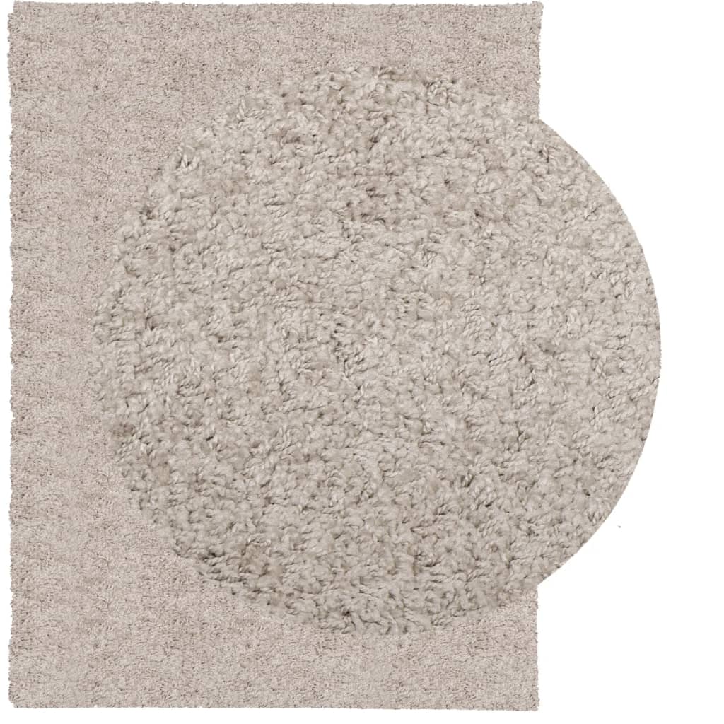 vidaXL Teppich Shaggy Hochflor Modern Beige 300x400 cm