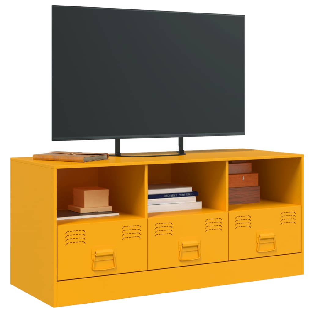 vidaXL TV-Schrank Senfgelb 99x39x44 cm Stahl