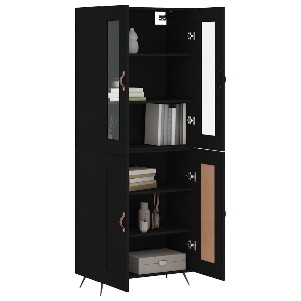 vidaXL Highboard Schwarz 69,5x34x180 cm Holzwerkstoff