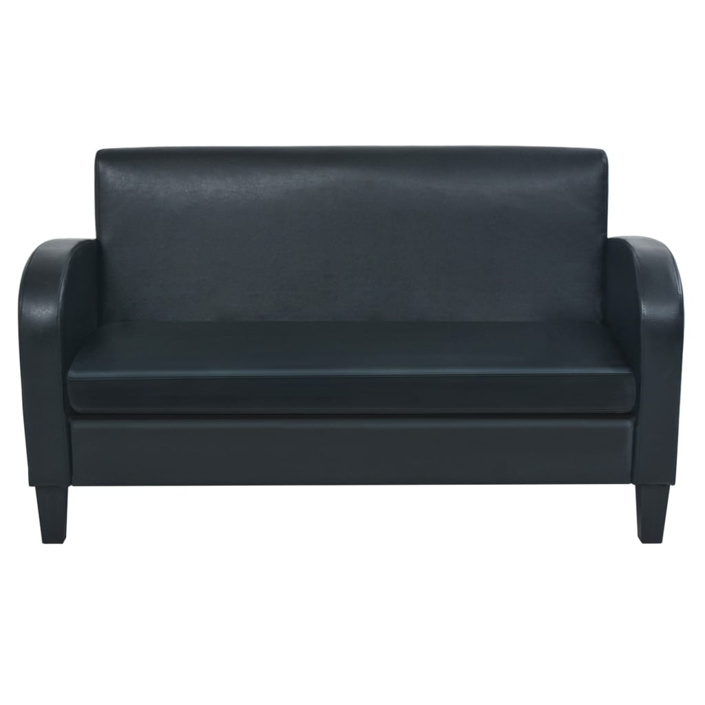 vidaXL 2-tlg. Sofa-Set Kunstleder Schwarz