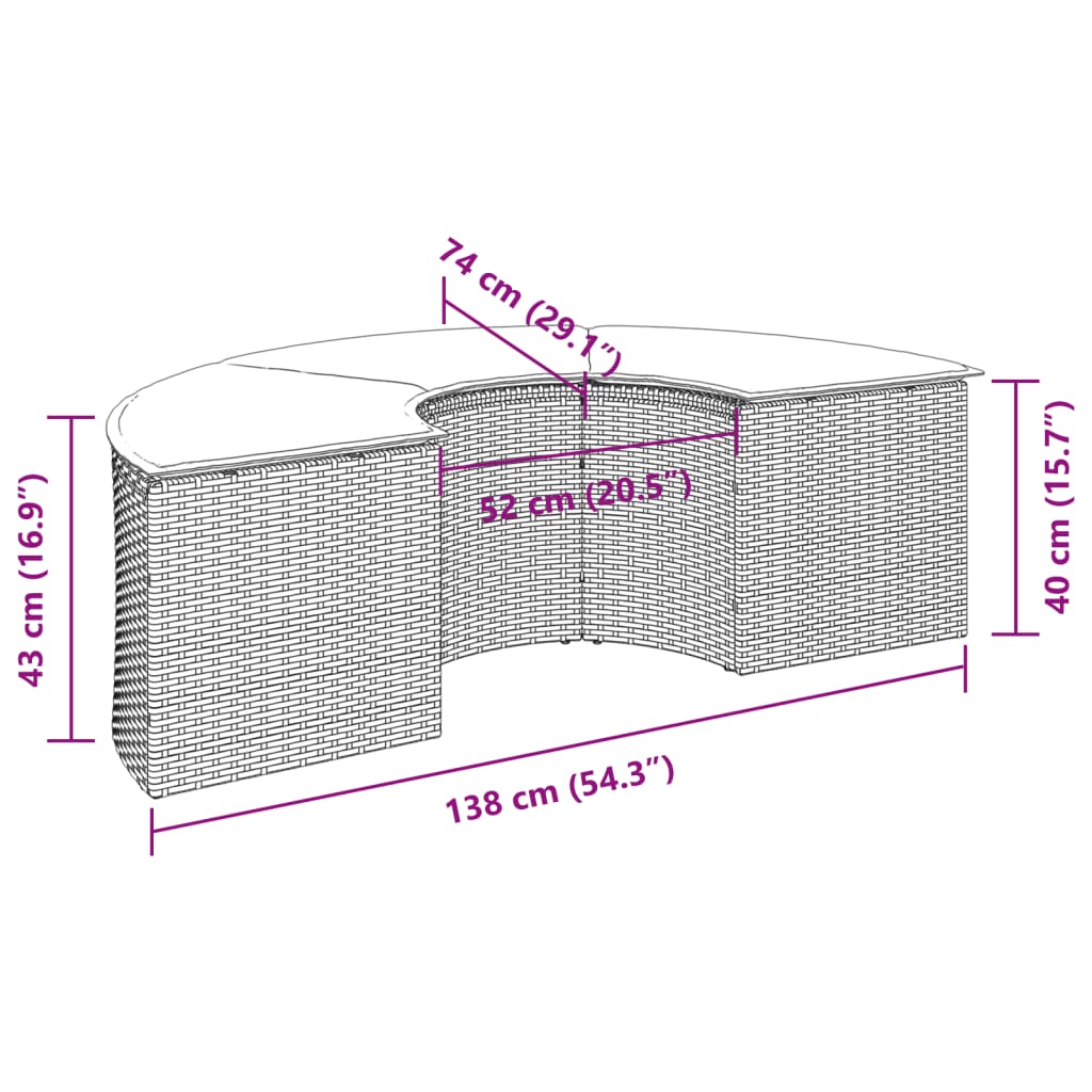 vidaXL Garten-Fußhocker mit Kissen Beige Poly-Rattan