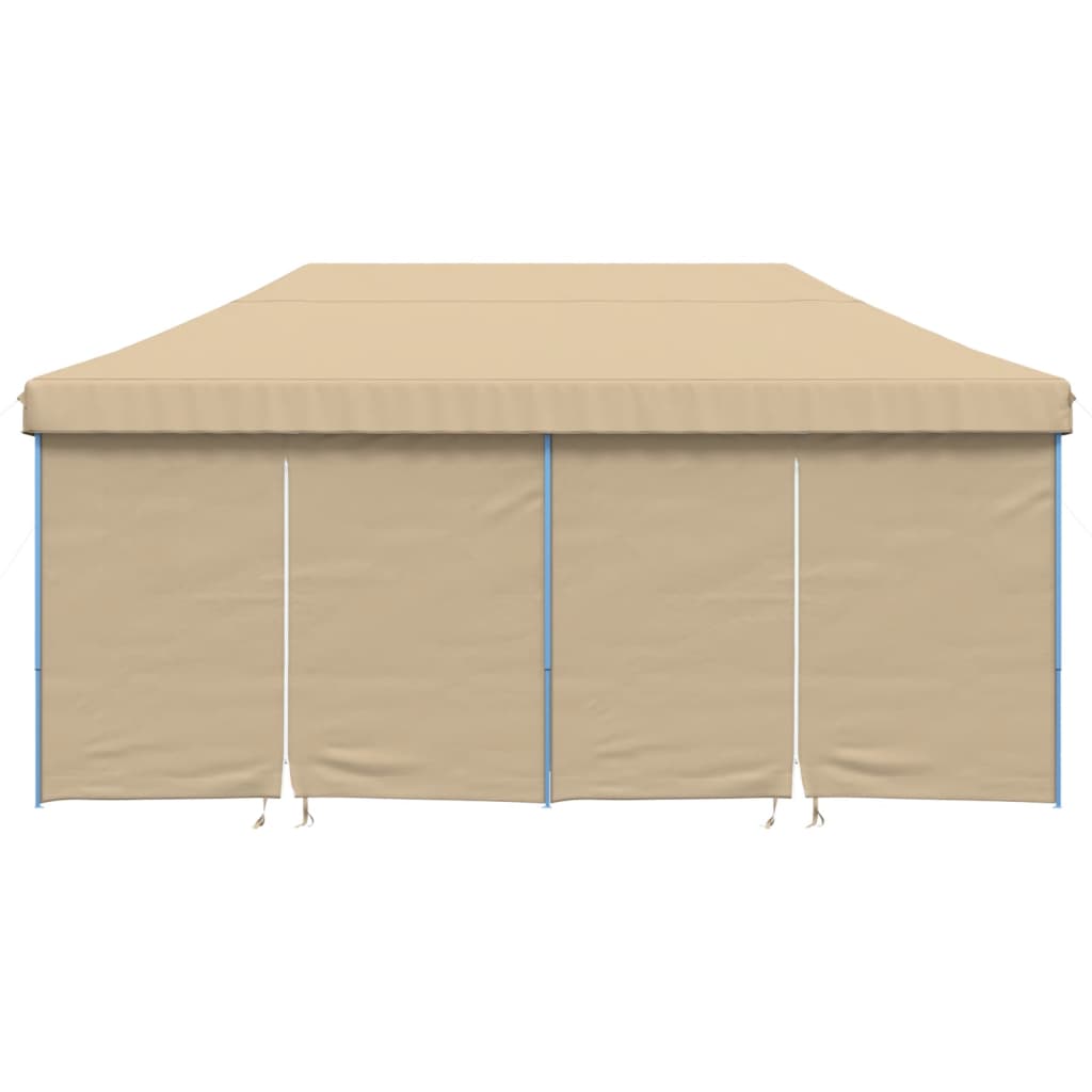 vidaXL Partyzelt Faltbar Pop-Up mit 4 Seitenteilen Beige