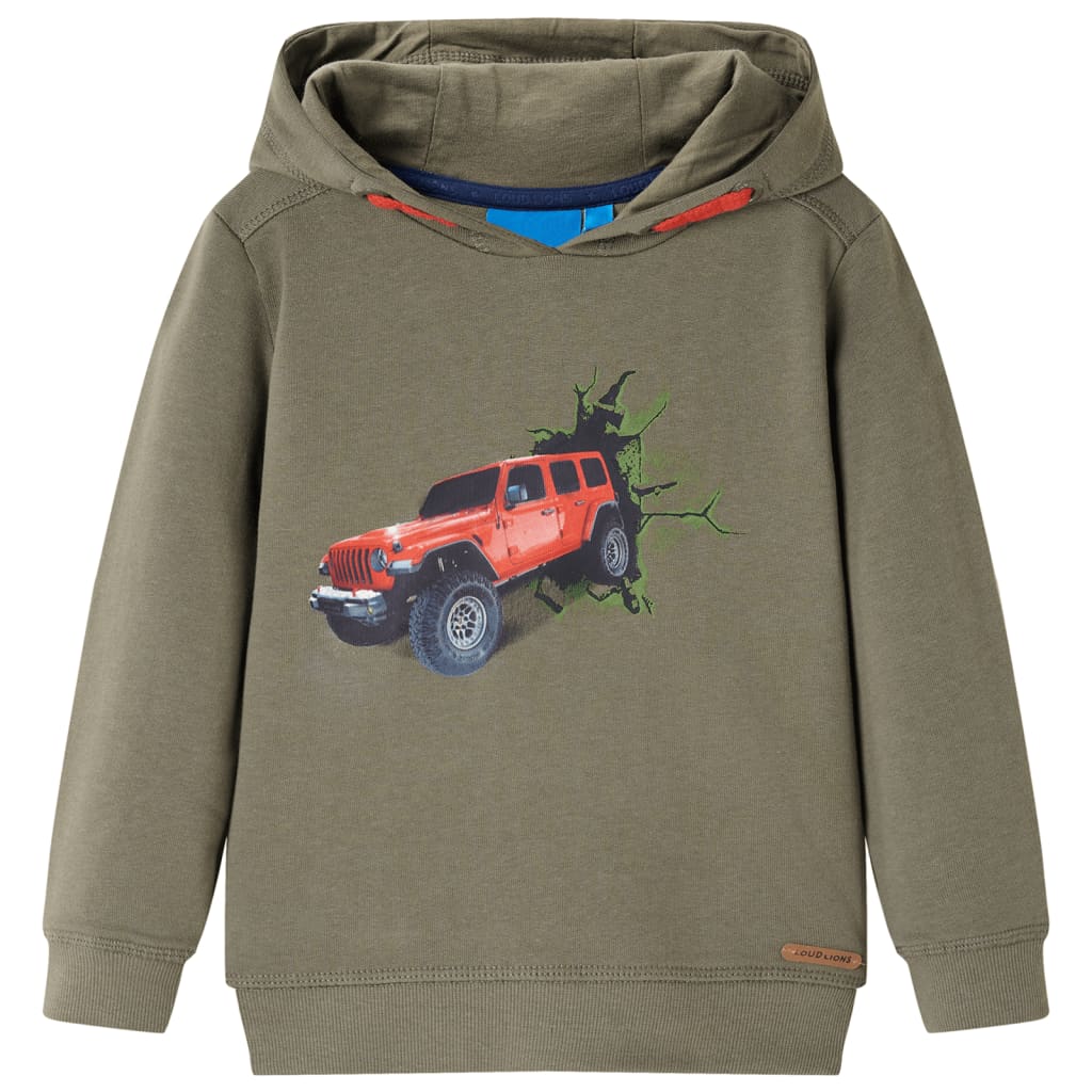 Kinder-Kapuzenpullover Khaki 128