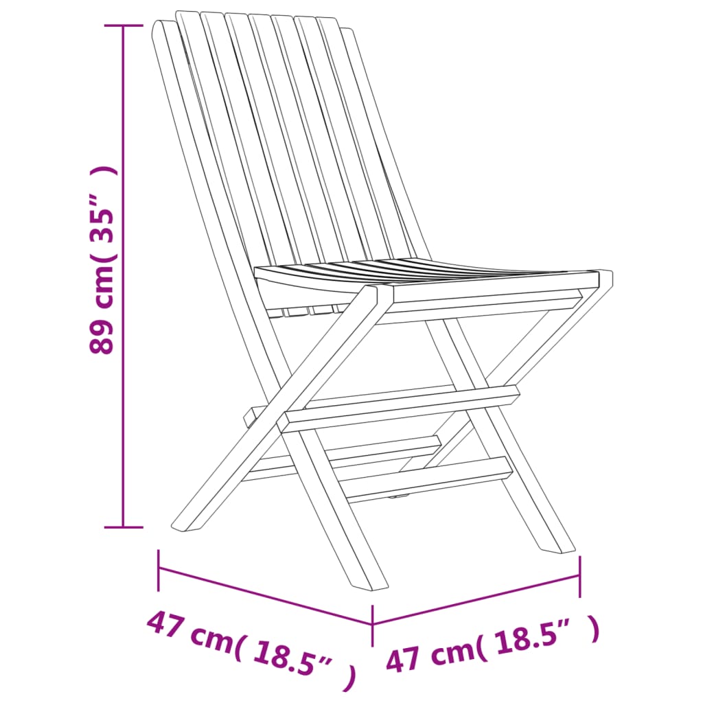 vidaXL 5-tlg. Garten-Essgruppe Massivholz Teak