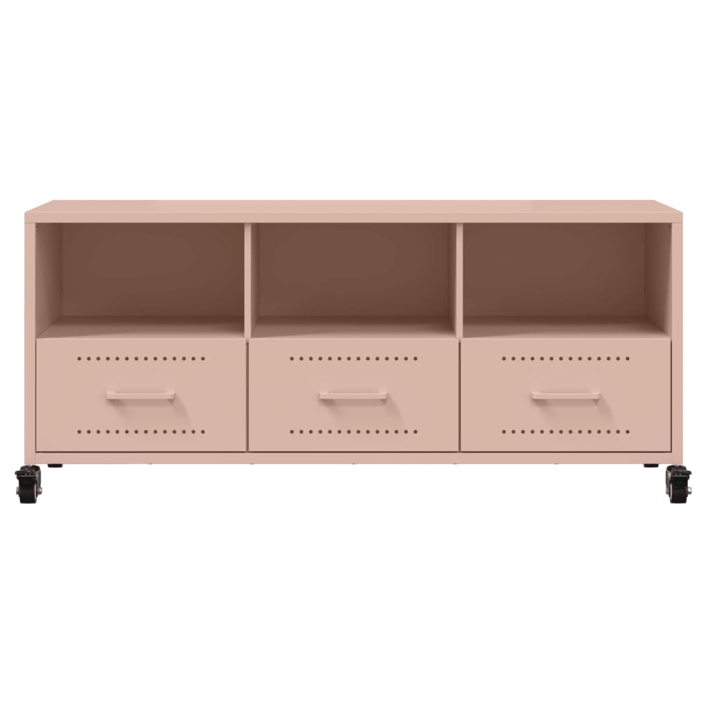 vidaXL TV-Schrank Rosa 100,5x39x43,5 cm Stahl