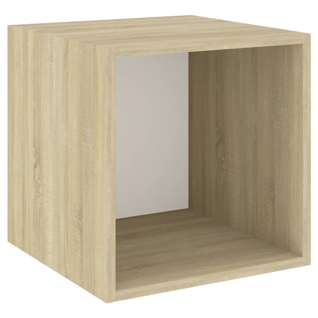 vidaXL Wandschrank Weiß Sonoma-Eiche 37x37x37 cm Holzwerkstoff