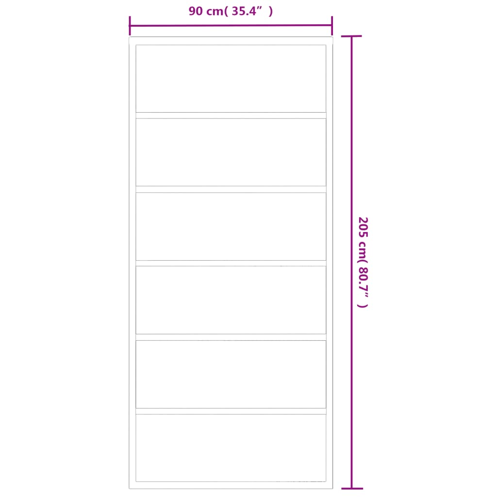 vidaXL Schiebetür ESG-Glas und Aluminium 90x205 cm Schwarz