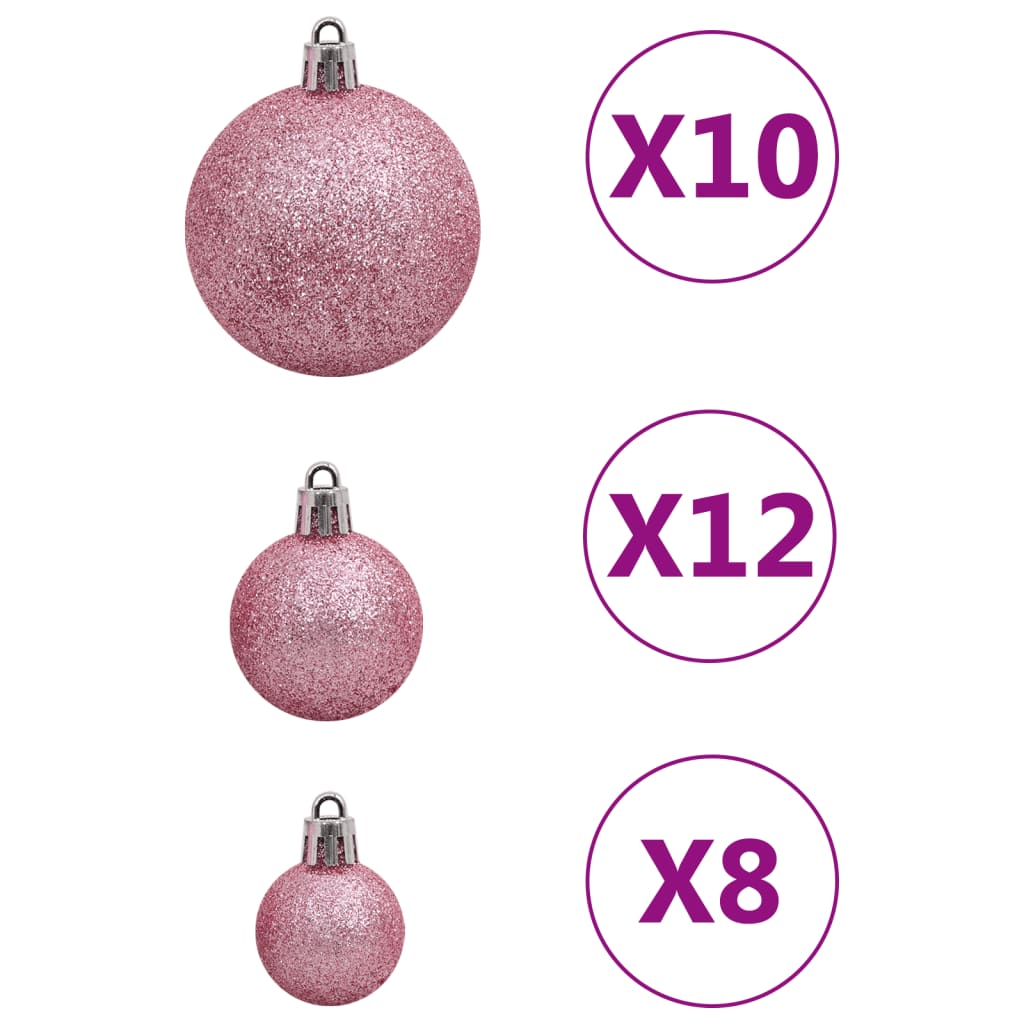 vidaXL 111-tlg. Weihnachtskugel-Set Rosa Polystyrol