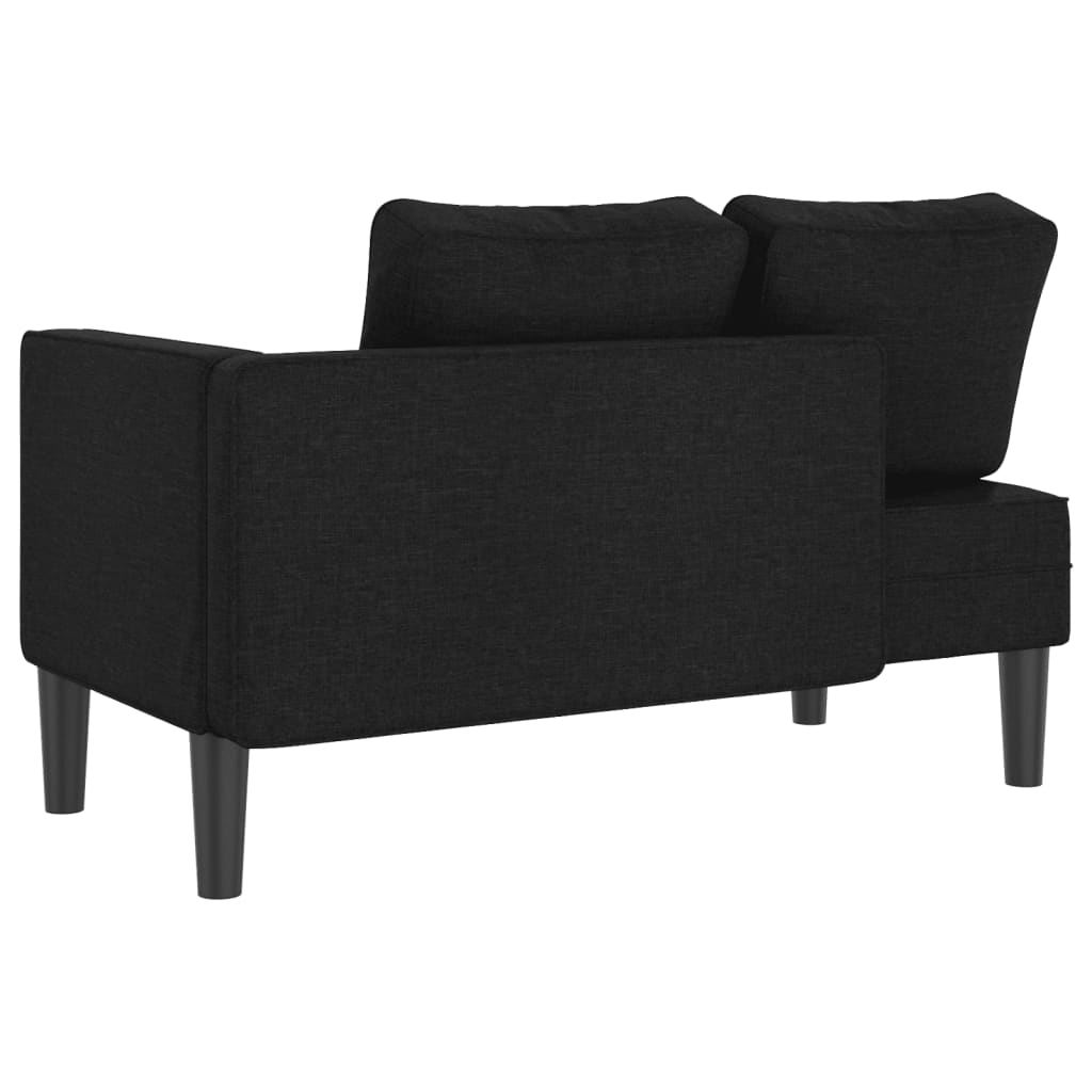 vidaXL Chaiselongue mit Kissen Schwarz Stoff