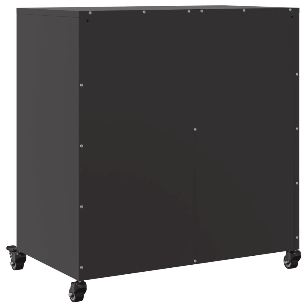 vidaXL Sideboard Schwarz 68x39x72 cm Stahl