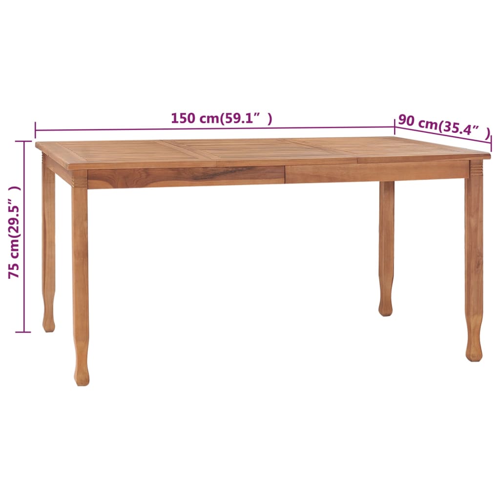 vidaXL 5-tlg. Garten-Essgruppe Massivholz Teak