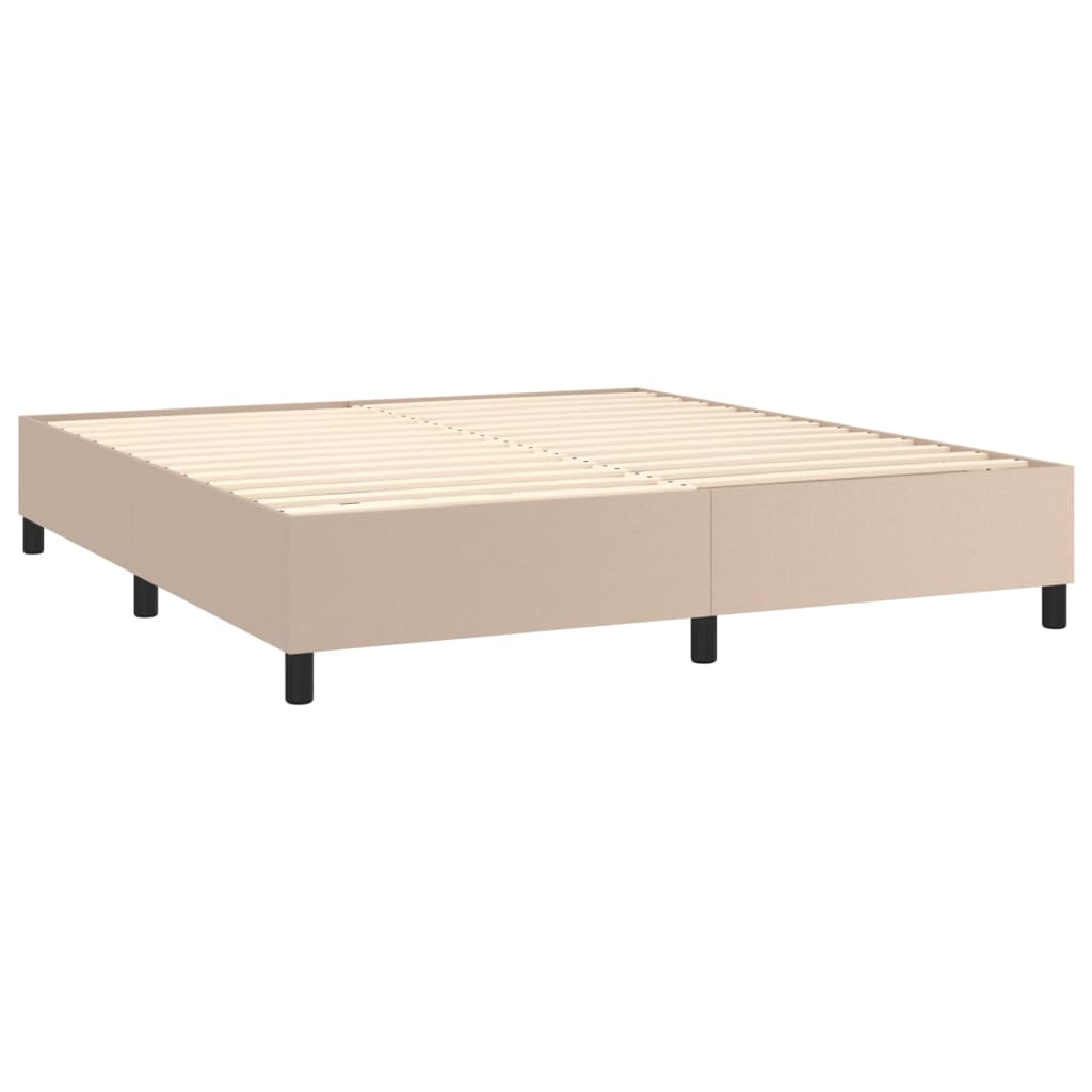 vidaXL Boxspringbett mit Matratze & LED Cappuccino-Braun 160x200cm