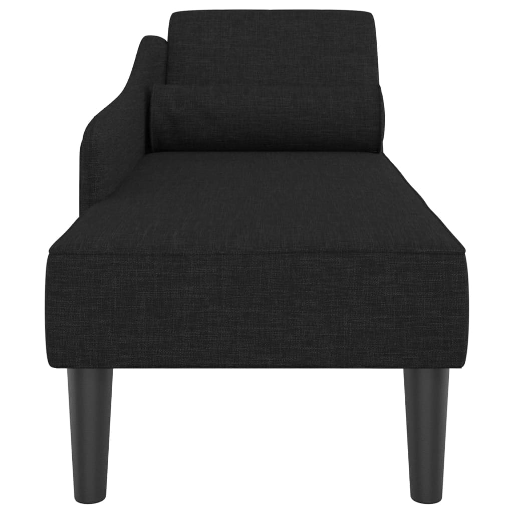 vidaXL Chaiselongue mit Kissen Schwarz Stoff