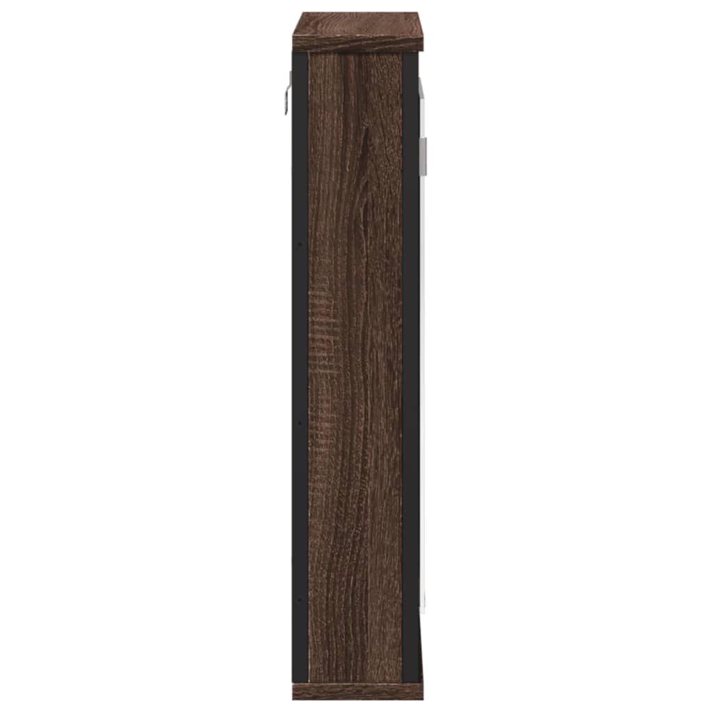 vidaXL Bad-Spiegelschrank Braun Eiche-Optik 42x12x60cm Holzwerkstoff