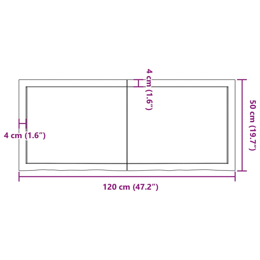 vidaXL Wandregal Hellbraun 120x50x(2-4) cm Massivholz Eiche Behandelt