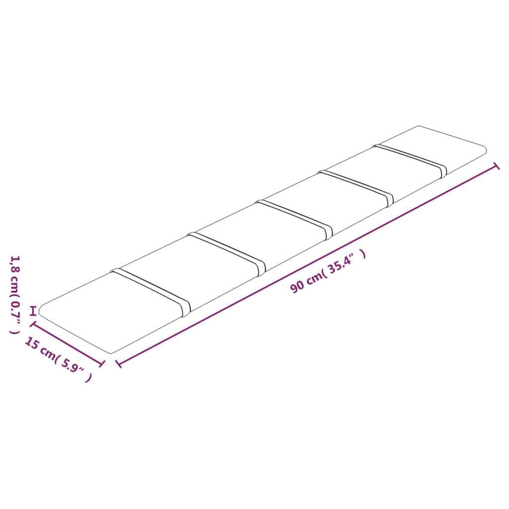 vidaXL Wandpaneele 12 Stk. Dunkelgrau 90x15 cm Samt 1,62 m²