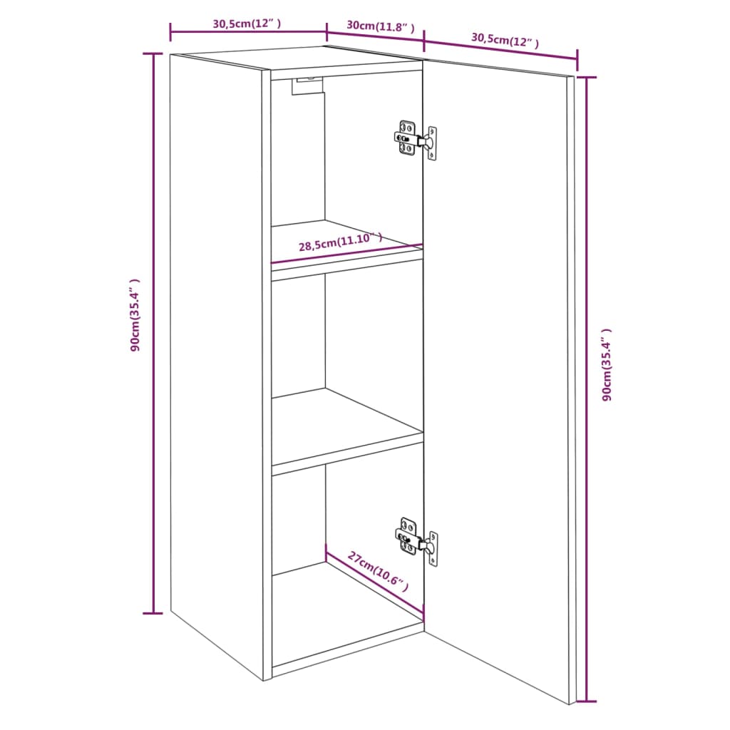 vidaXL 8-tlg. TV-Schrank-Set Schwarz Holzwerkstoff