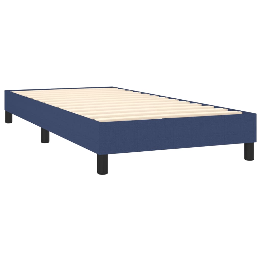 vidaXL Boxspringbett mit Matratze & LED Blau 80x200 cm Stoff