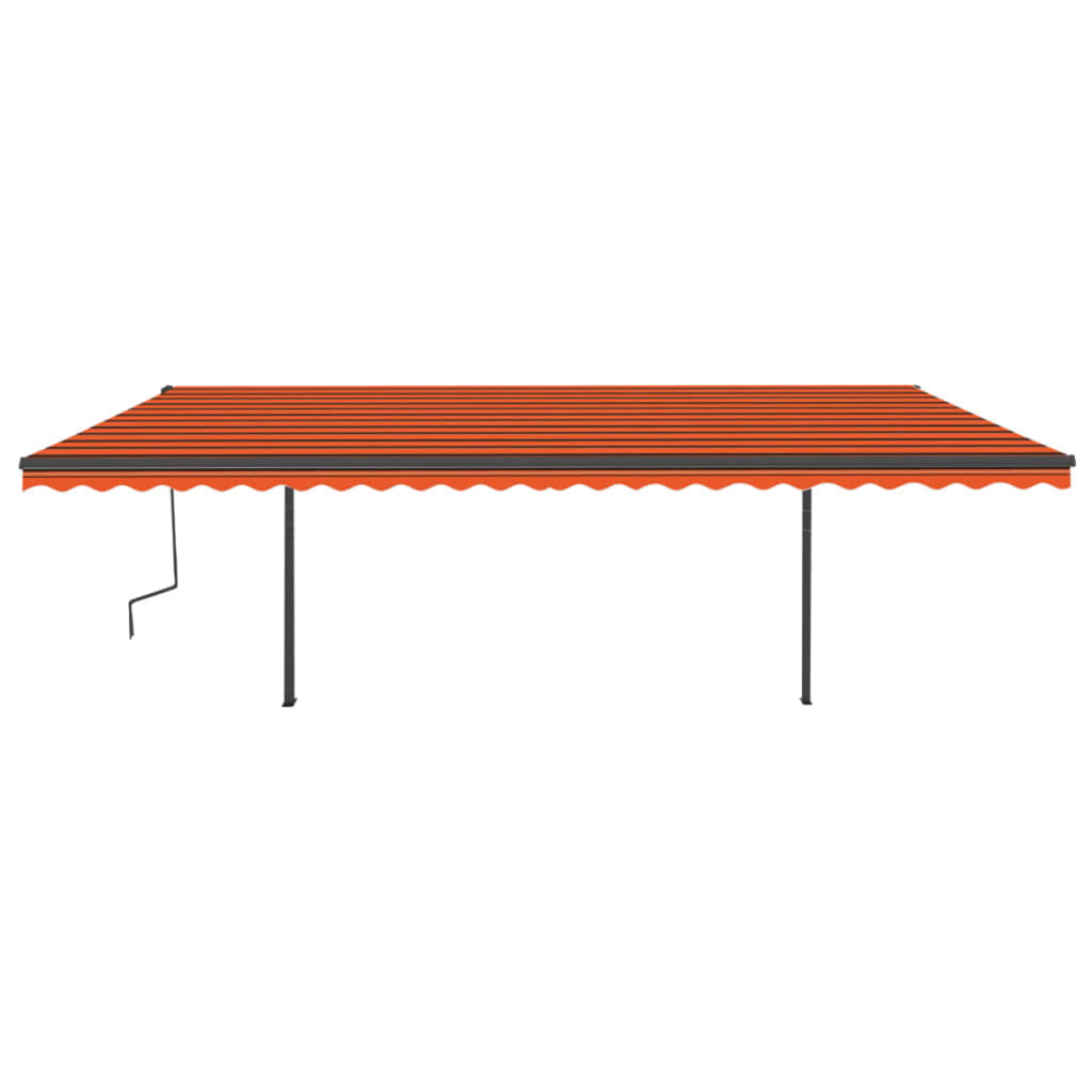 vidaXL Markise Manuell Einziehbar mit LED 6x3 m Orange und Braun