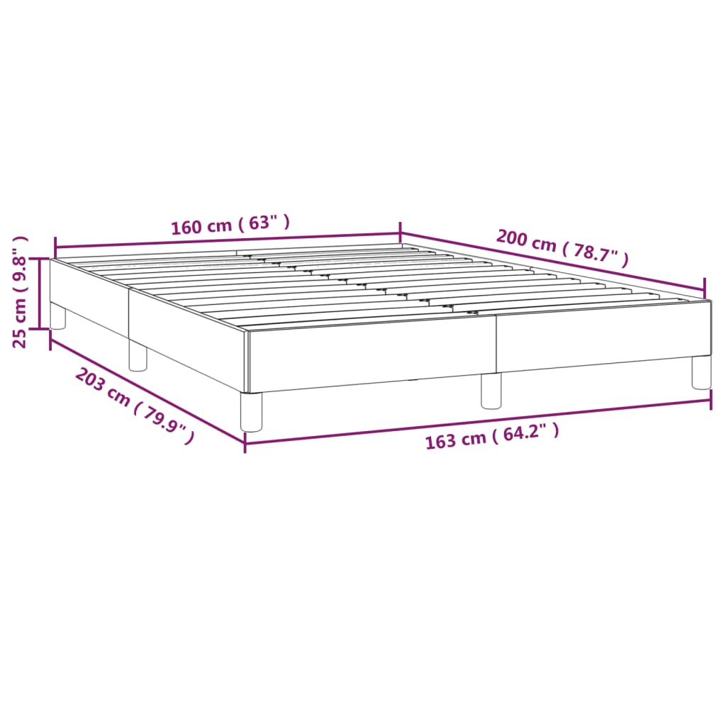 vidaXL Bettgestell ohne Matratze Creme 160x200 cm Stoff