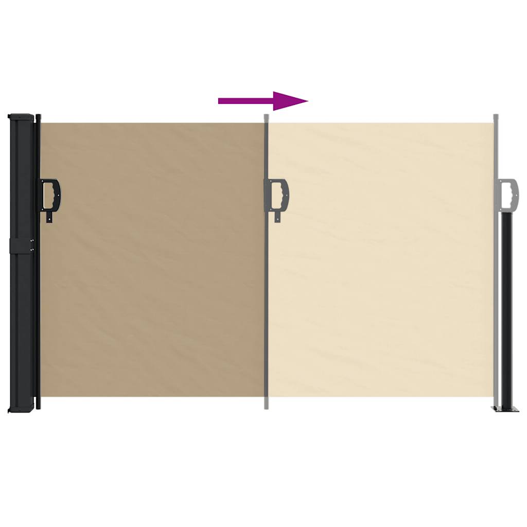 vidaXL Seitenmarkise Ausziehbar Beige 117x300 cm