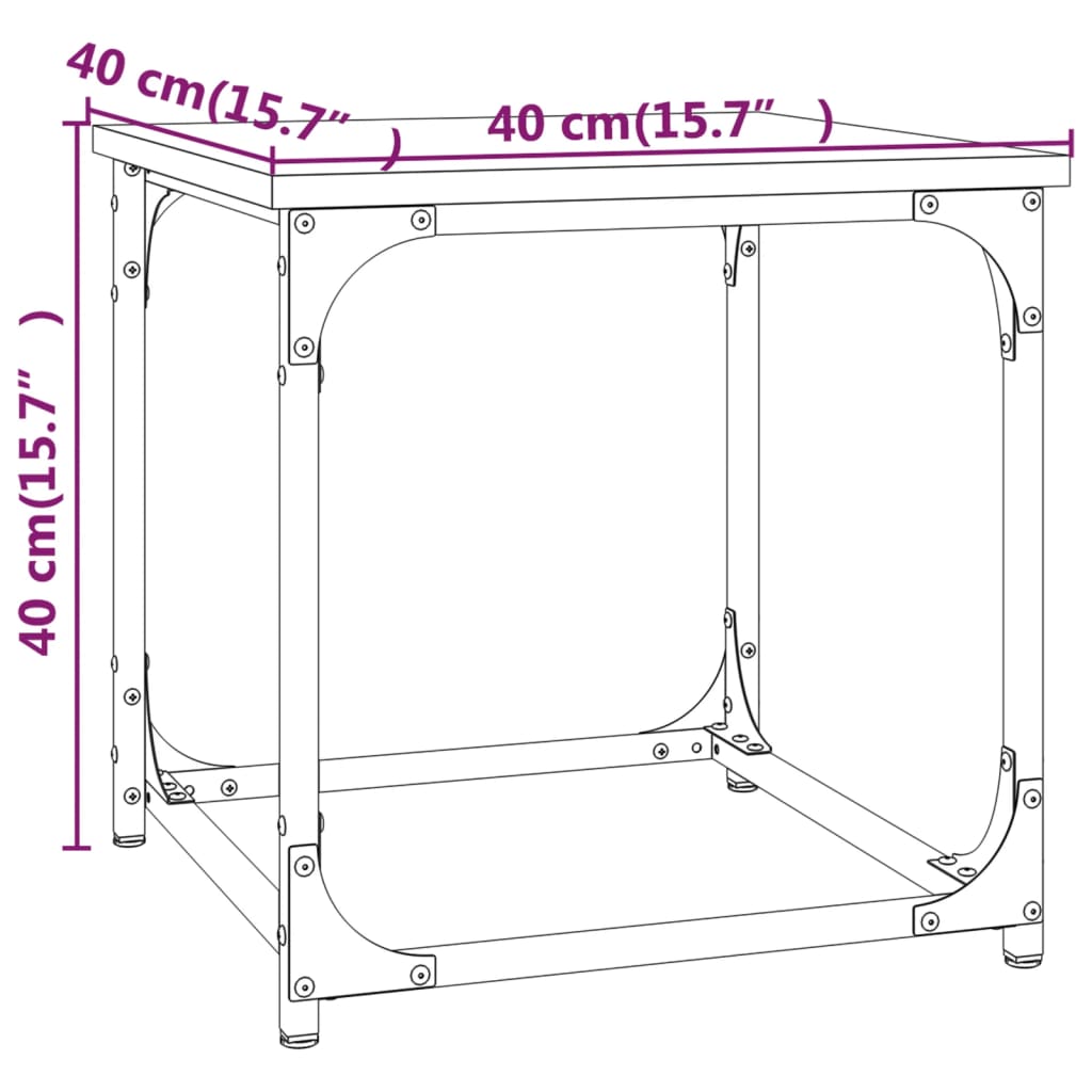 vidaXL Beistelltisch Braun Eichen-Optik 40x40x40 cm Holzwerkstoff