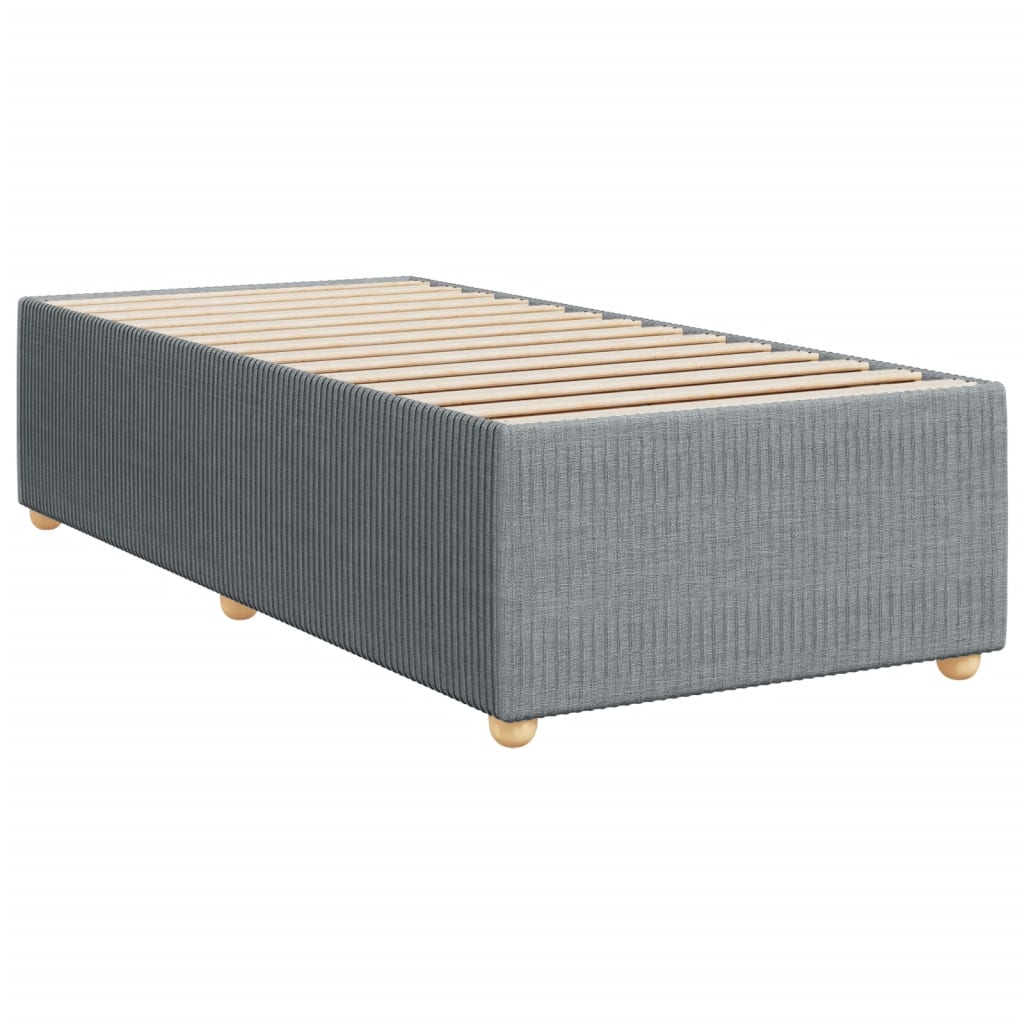 vidaXL Boxspringbett mit Matratze Hellgrau 90x200 cm Stoff