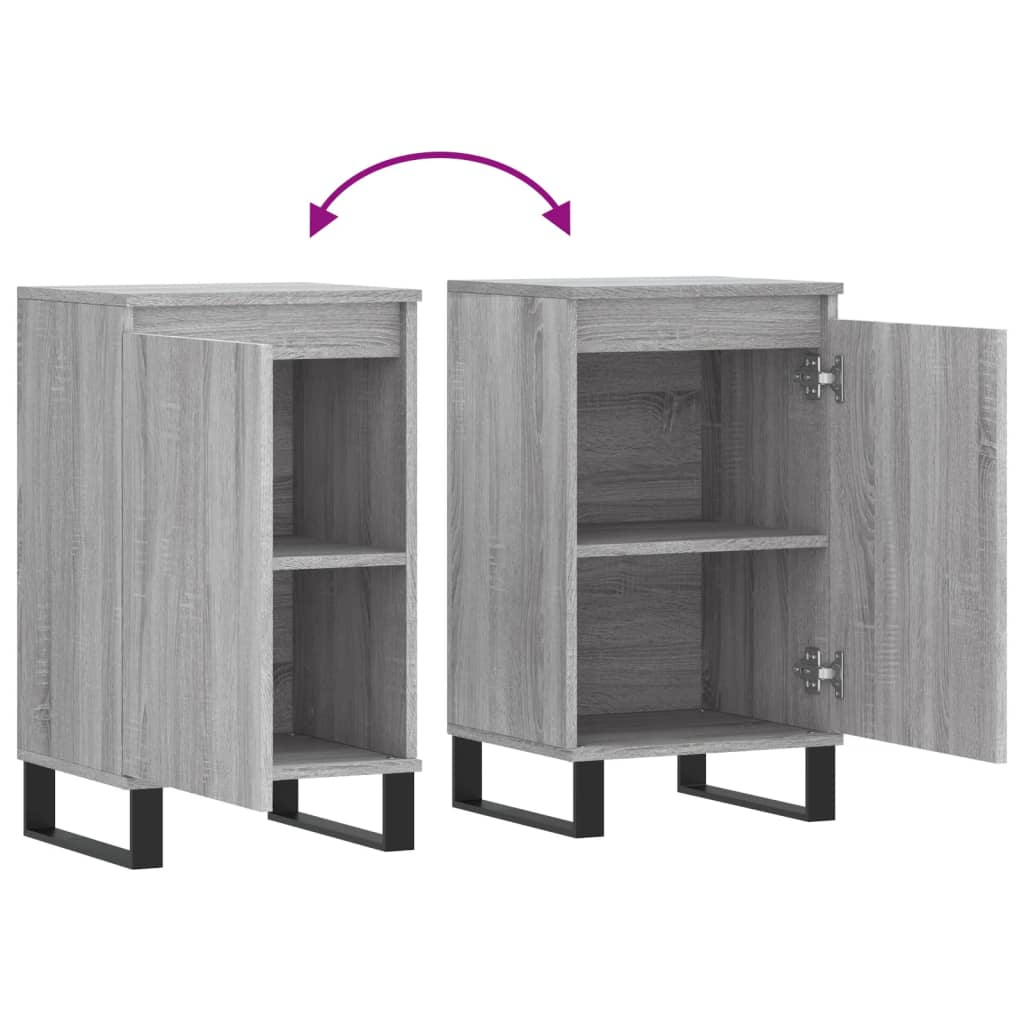 vidaXL Sideboards 2 Stk. Grau Sonoma 40x35x70 cm Holzwerkstoff