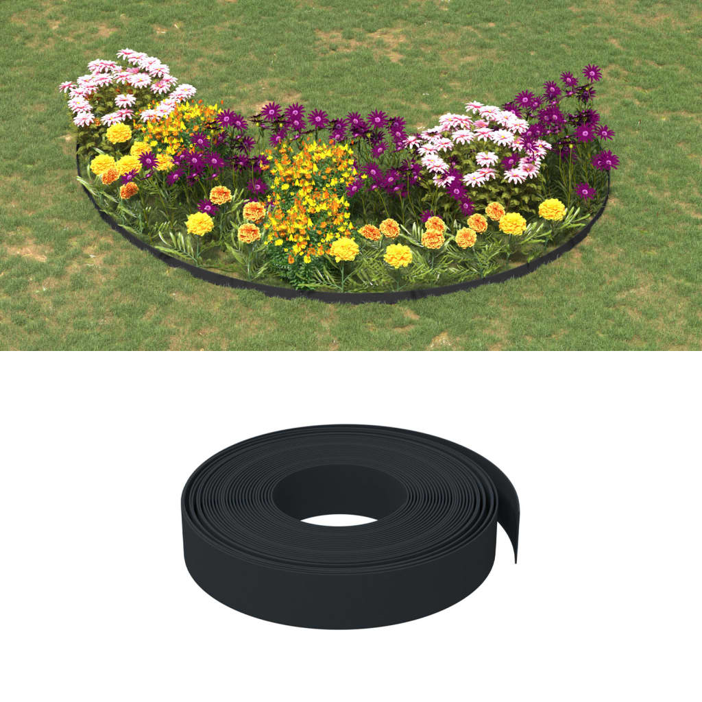 vidaXL Rasenkanten 4 Stk. Schwarz 10 m 10 cm Polyethylen