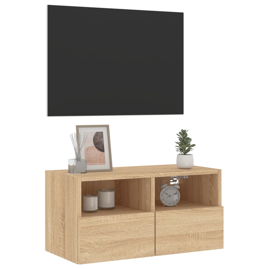 vidaXL TV-Wandschrank Sonoma-Eiche 60x30x30 cm Holzwerkstoff