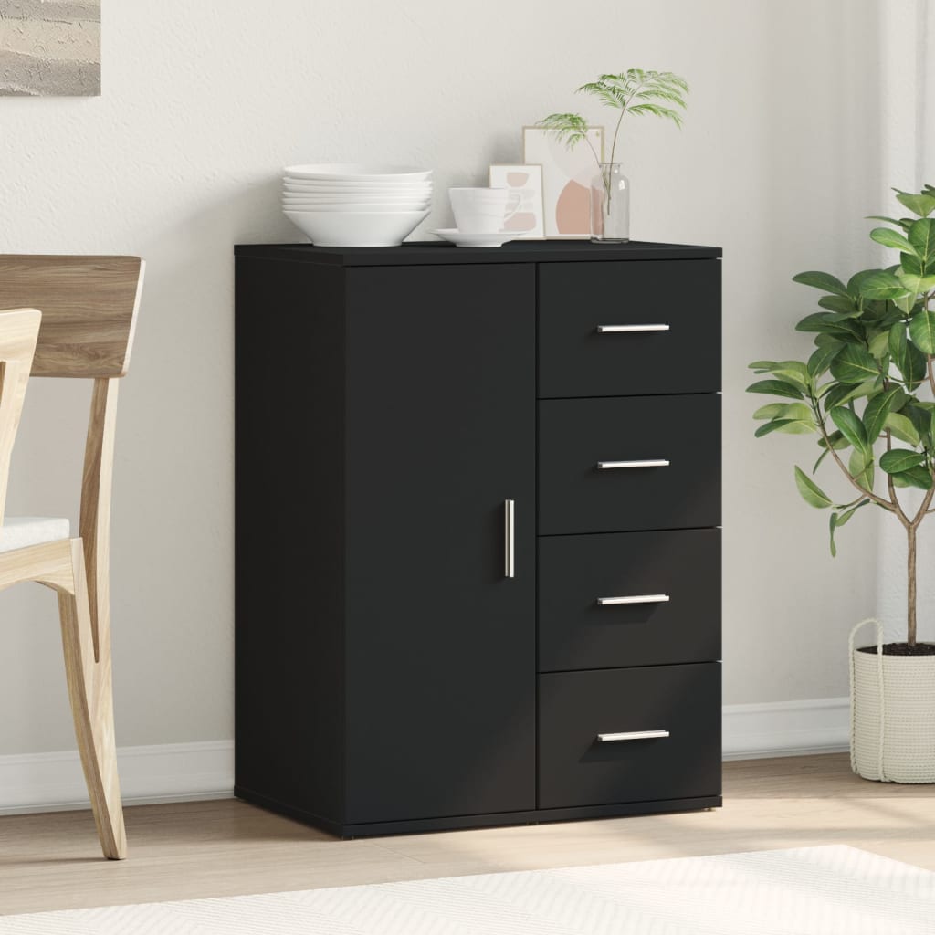 vidaXL Sideboard Schwarz 59x39x80 cm Holzwerkstoff