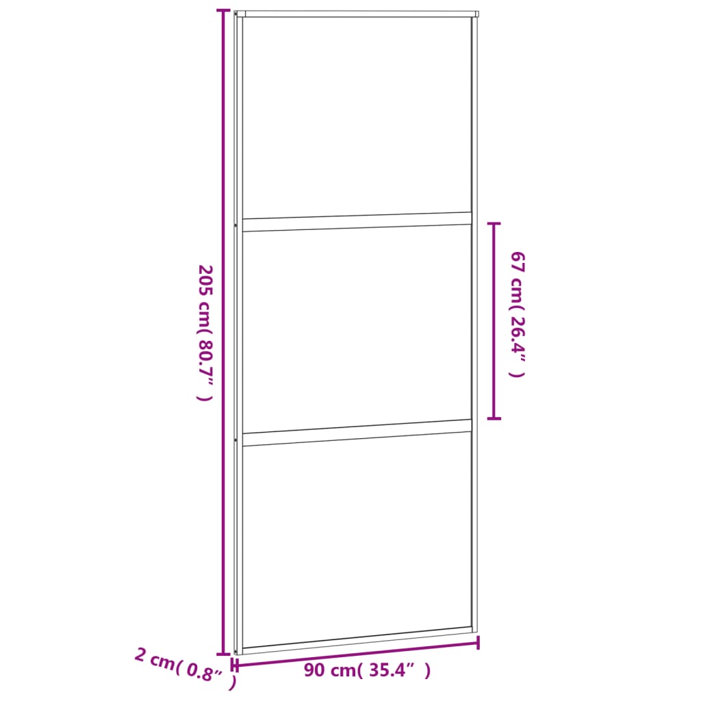 vidaXL Schiebetür Weiß 90x205 cm Hartglas und Aluminium