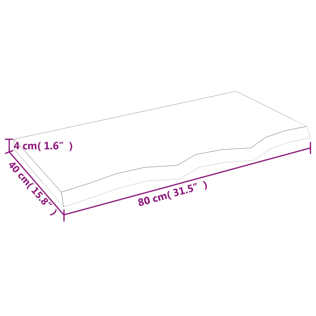 vidaXL Wandregal Dunkelbraun 80x40x(2-4) cm Massivholz Eiche Behandelt