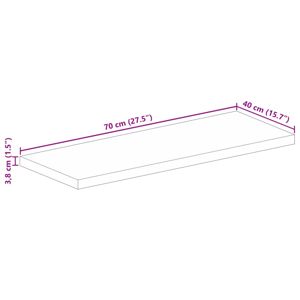 vidaXL Tischplatte 70x40x3,8 cm Rechteckig Massivholz Akazie